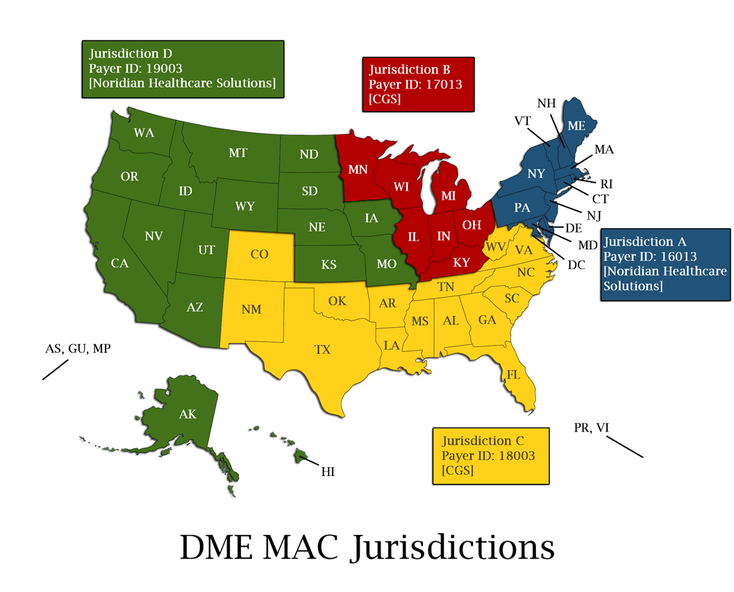 DME MAC Jurisdiction Map
